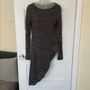 Annie Thompson Canada Asymmetrical Top Tunic Dress Grey S/M